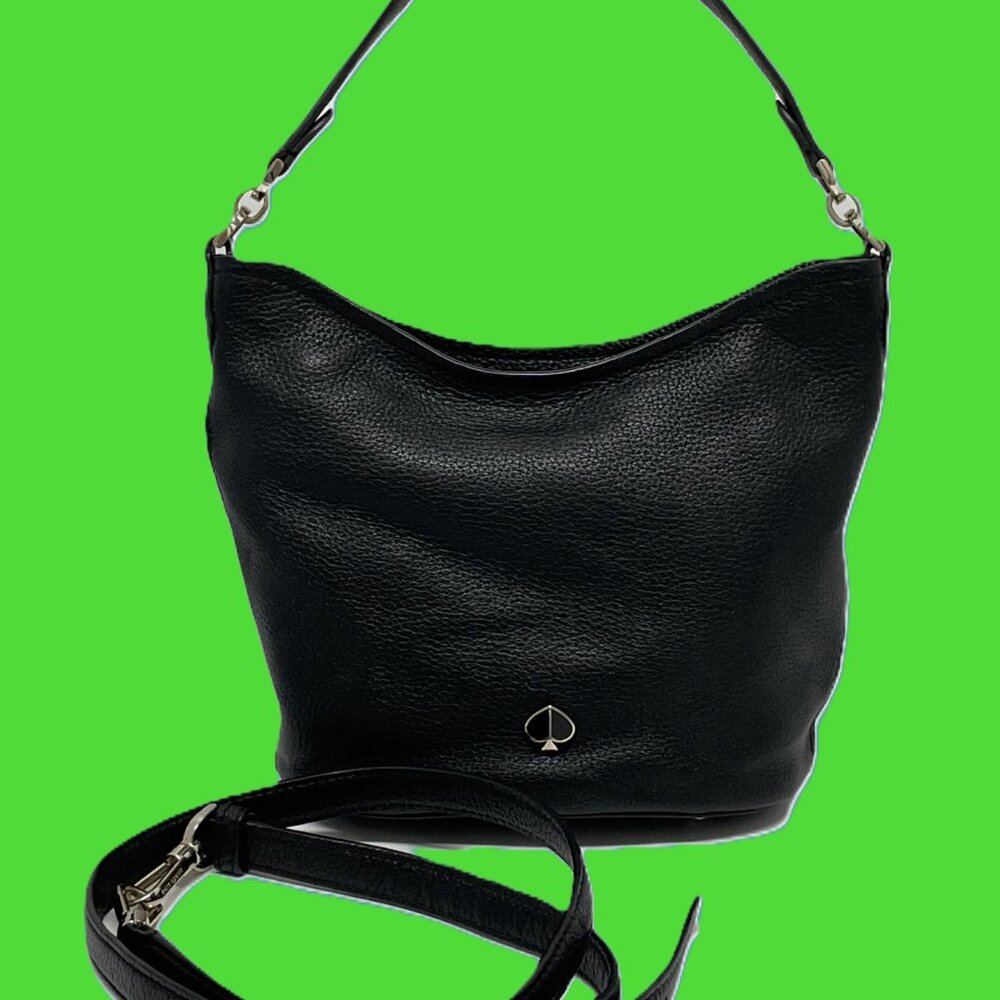 KATE SPADE Crossbody Black Evening Small Black Leather 2 Straps *EUC* DARLING!!